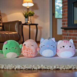 Set of 4 Squishmallows plush toys Livvy Starfish Maritza Courtney Paulita 5-in